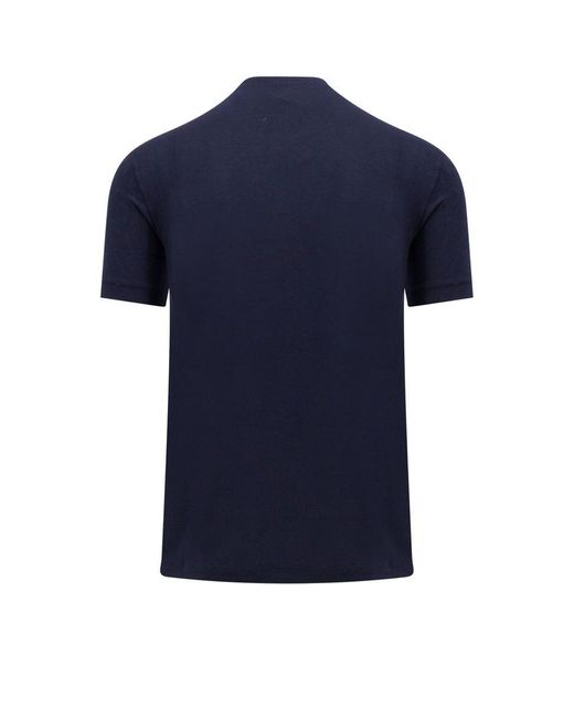 Giorgio Armani Blue Dark Viscose T-Shirt for men