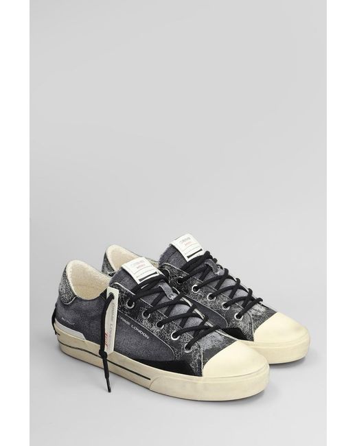 Crime London Black Recut Low Sneakers for men