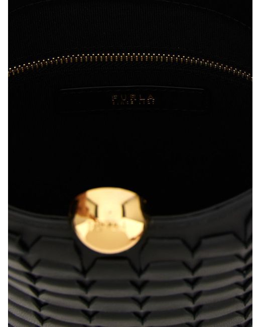 Furla White Sfera Soft' Mini Bucket Bag