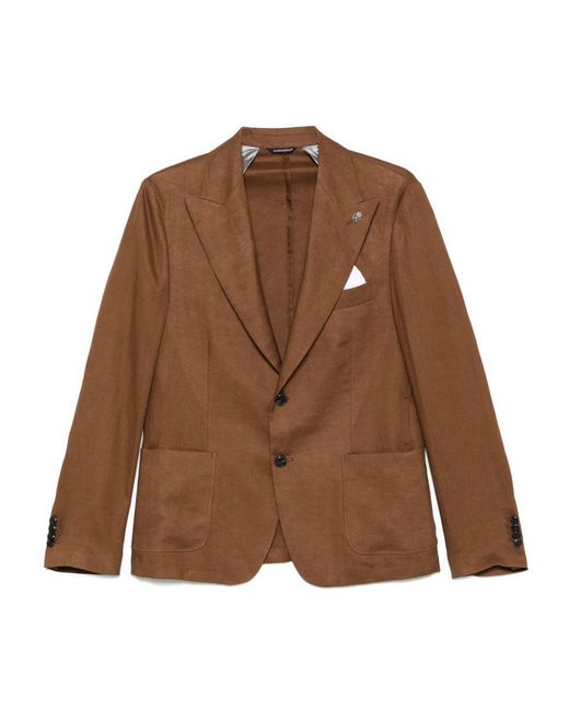 Daniele Alessandrini Brown Elegant Rust-Colored Blazer for men