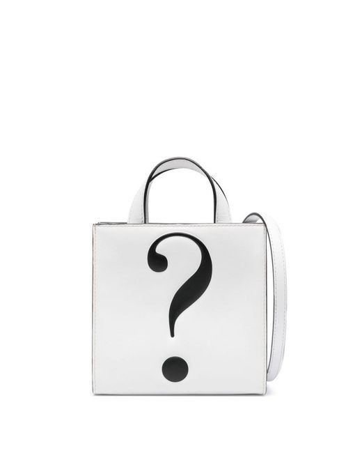Moschino White Question Mark Bag