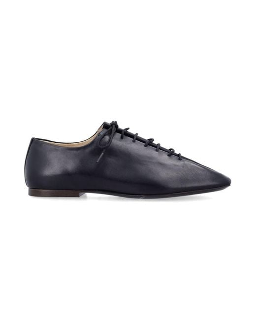 Lemaire Blue Souris Flat Nappa Derbies Black