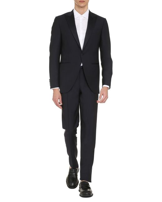 Canali Black Wool Two-pieces Suit for men