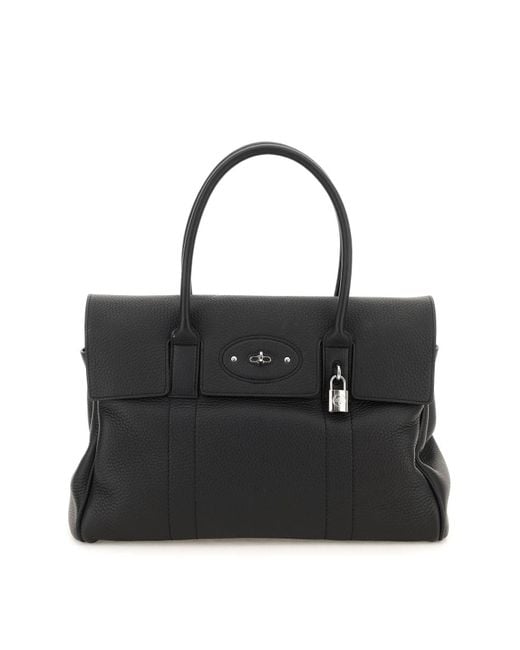 Mulberry Heavy Grain Leather Bayswater Bag in Black | Lyst Canada