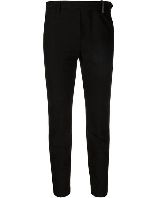 Brunello Cucinelli Women's Black Monili Slim-Fit Pants