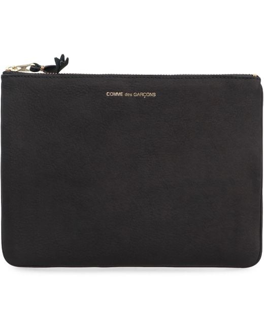 Comme des Garçons Black Leather Flat Pouch