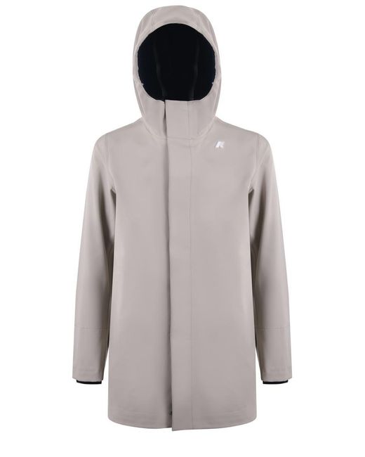 K-Way Gray 3-Layer Nylon Jacket for men