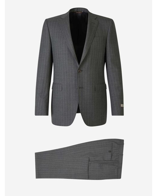 Canali Gray Pinstripe Suit for men