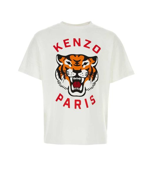 KENZO White Lucky Tiger T-Shirt for men