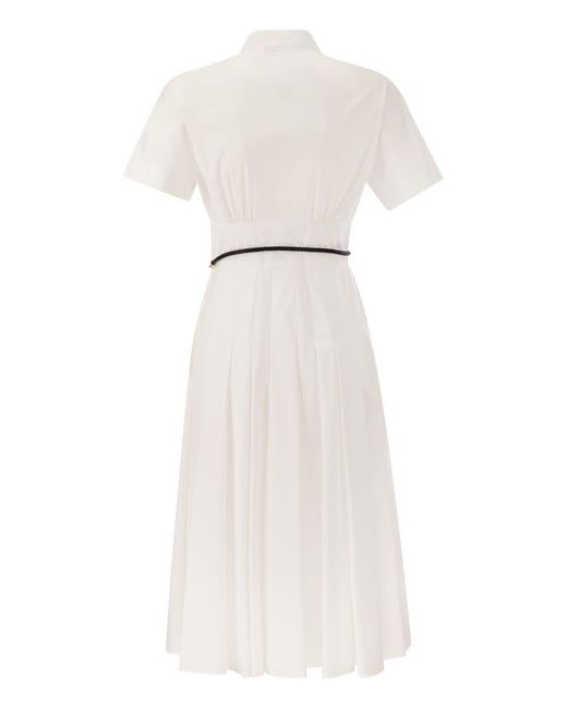 Max Mara Studio White Alatri - Crossed Poplin Dress
