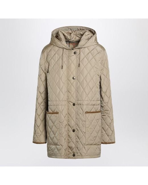Burberry Natural Quilted Nylon Coat