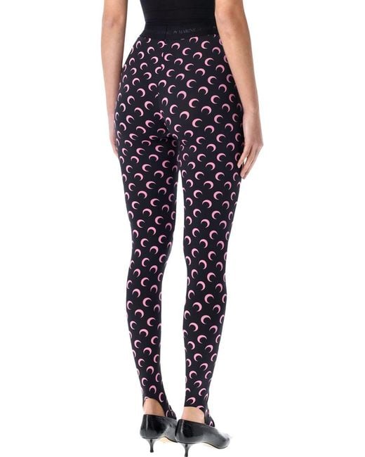 MARINE SERRE Blue All-Over Moon Print Leggings