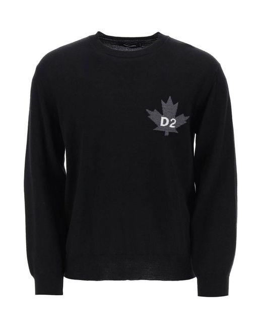 DSquared² Black Wool Sweater for men
