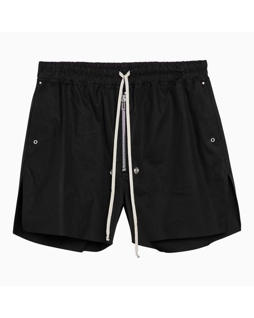Rick Owens Black Cotton Bermuda Shorts for men