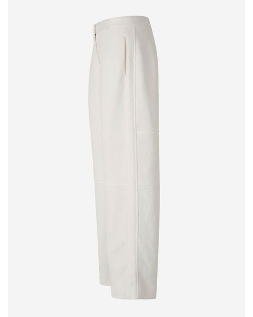Jil Sander White Wide Viscose Trousers
