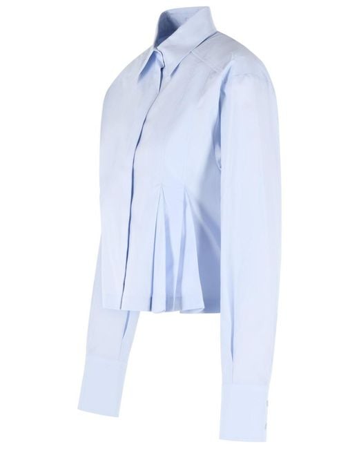 Sportmax Blue 'Certo' Cropped Shirt