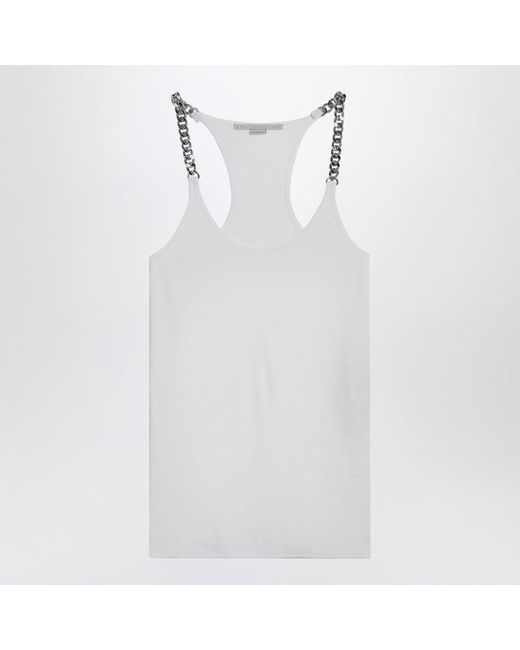 Stella McCartney White Tank Top With Chain Straps