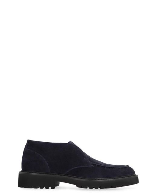 Doucal's Blue Suede Desert Boots for men