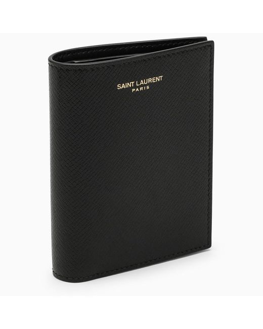 Saint Laurent Black Leather Card Wallet for men
