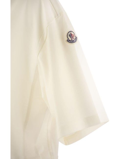 Moncler White Short-Sleeved Polo Shirt