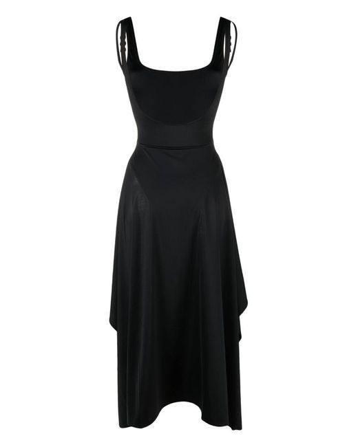 Versace Black Medusa-chain Sleeveless Midi Dress