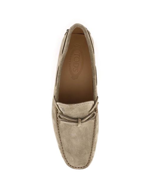 Tod's Gray Gommino Loafers With Laces for men