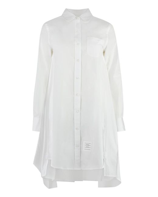 Thom Browne White Cotton Shirtdress