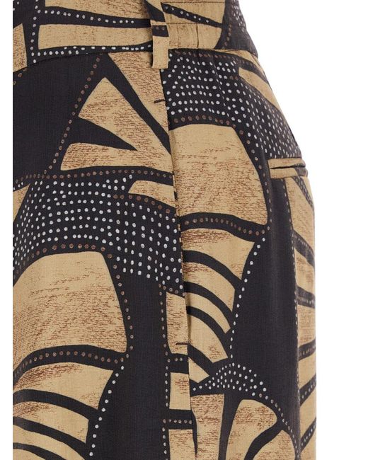 PT Torino Metallic 'Lorenza' Pants With All-Over Printed Motif