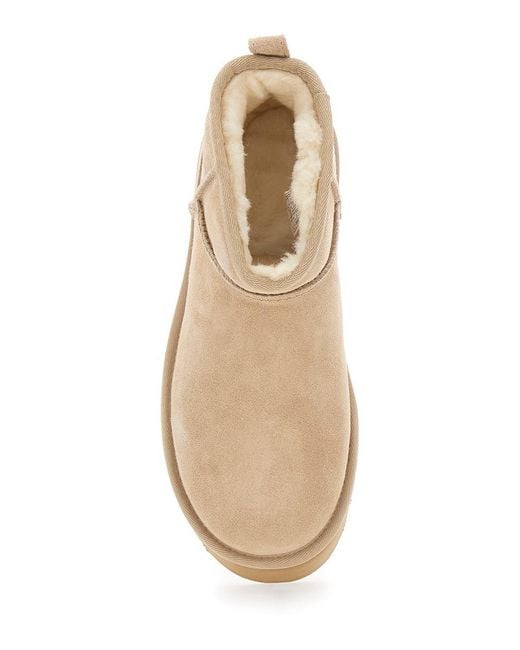 Ugg Natural 'Classic Ultramini' Ankle Boots With Platform