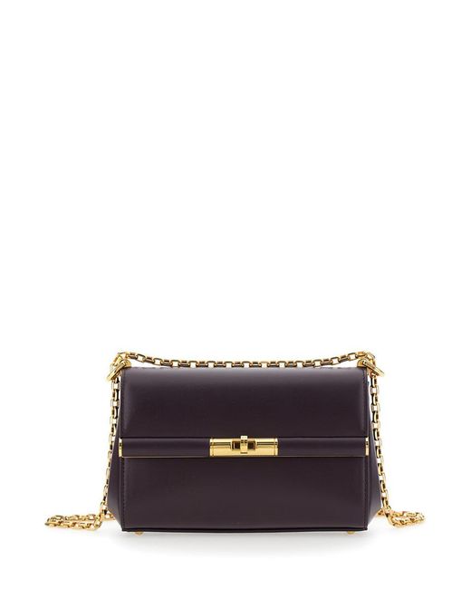 Dolce & Gabbana Purple 'Marlene' Shoulder Bag With Twist Lock