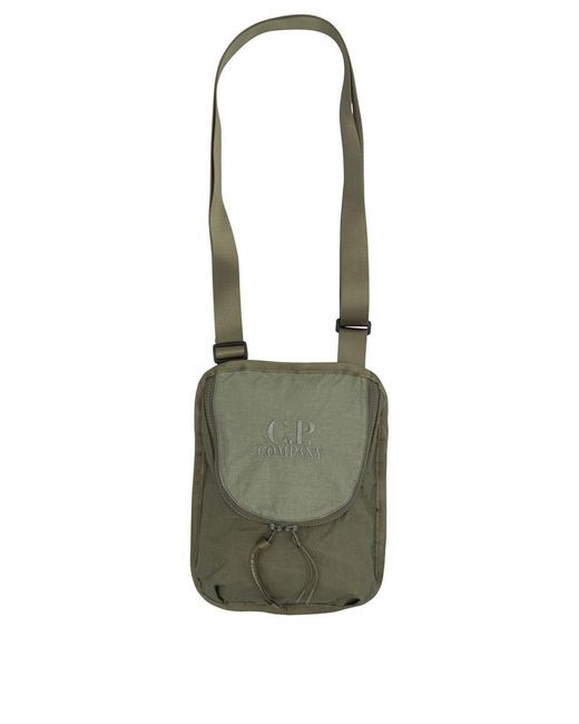 C P Company Green "Plain Paper Touch" Crossbody Bag for men