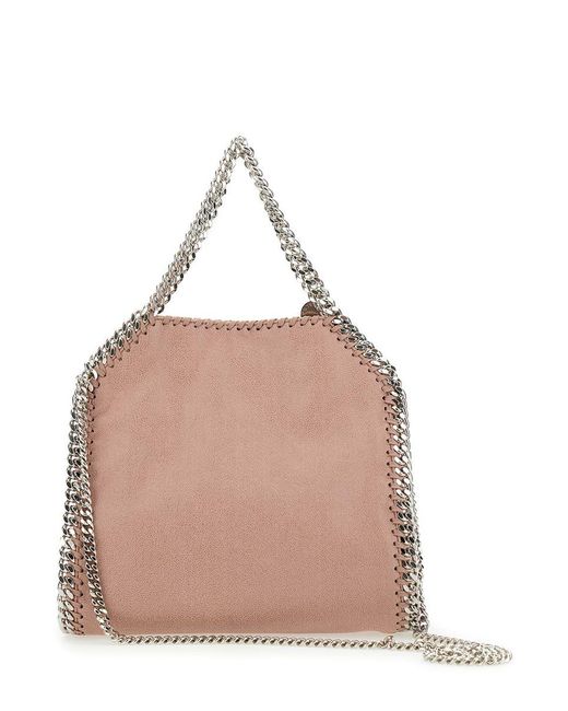Stella McCartney Pink '3Chain' Mini Tote Bag With Logo Engraved On Cha