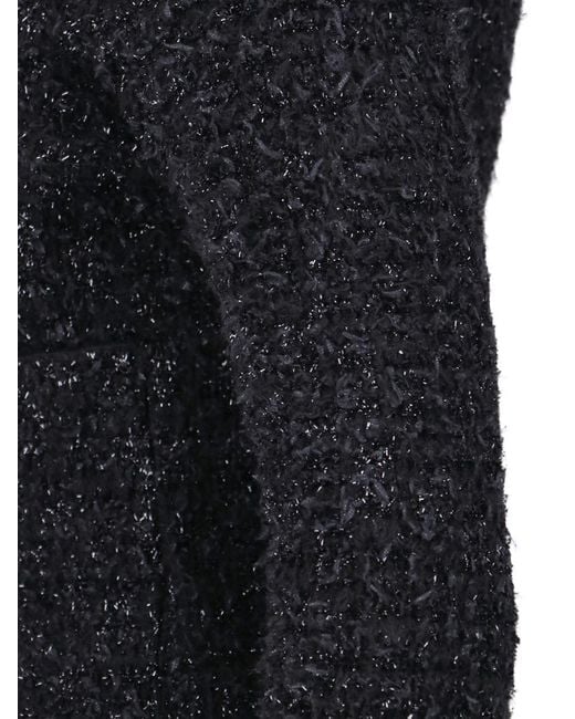 Balenciaga Black Cotton Blend Tweed Cropped Cardigan