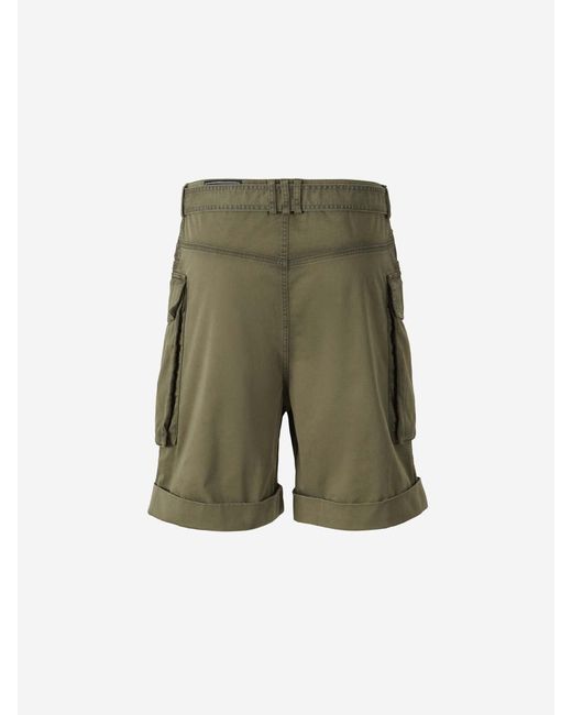 Balmain Green Cotton Cargo Bermuda Shorts for men