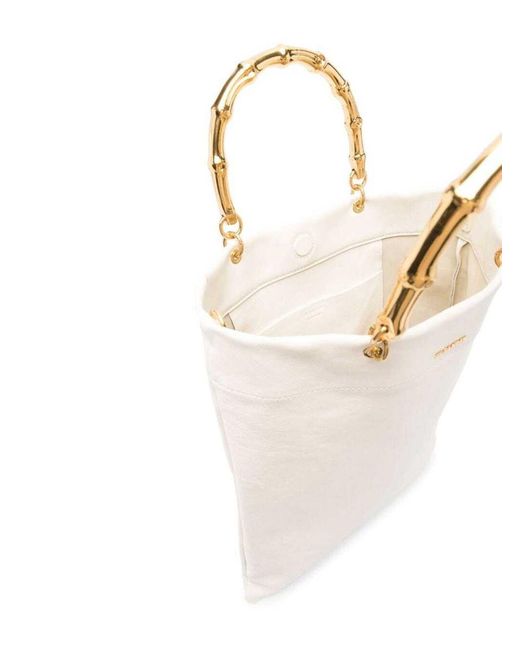 Jil Sander White Tote Bag With Bamboo Handles