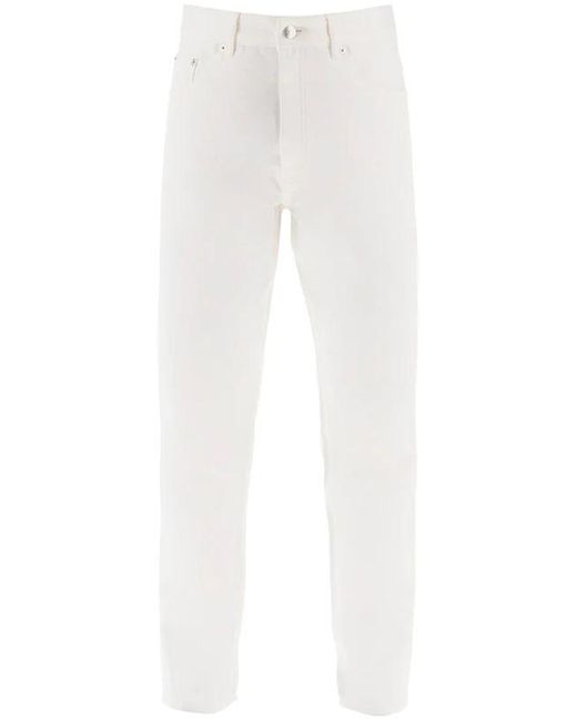 Maison Kitsuné White Low Rise Tapered Jeans for men