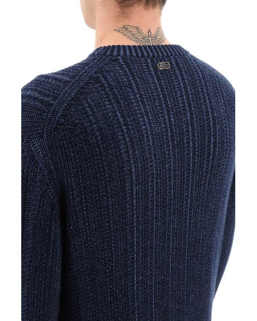 Agnona Blue Cashmere, Silk And Cotton Sweater for men