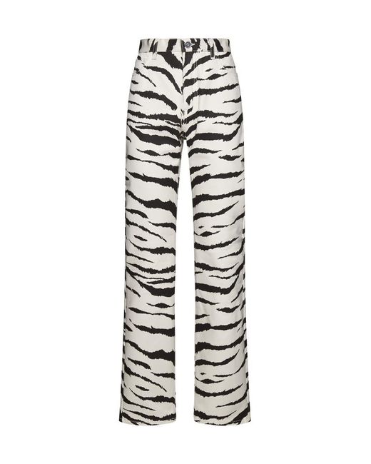 Alaïa White Zebra Print Jeans