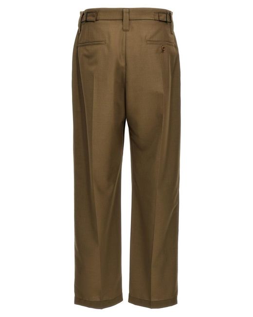 Lemaire Green 'One Pleat' Trousers for men