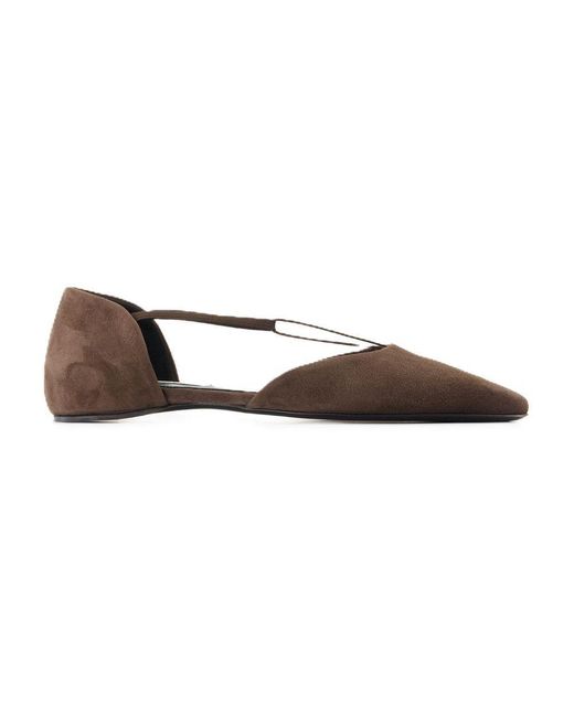 Totême  Brown T-Strap Ballerinas