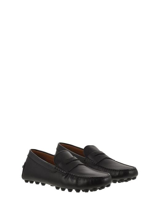 Tod's Black Gommino Bubble Leather for men