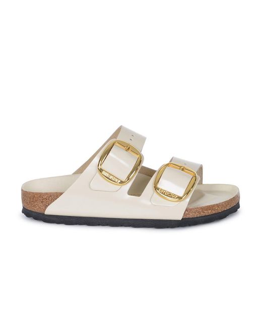 Birkenstock White 'Arizona Big Buckle' Slippers