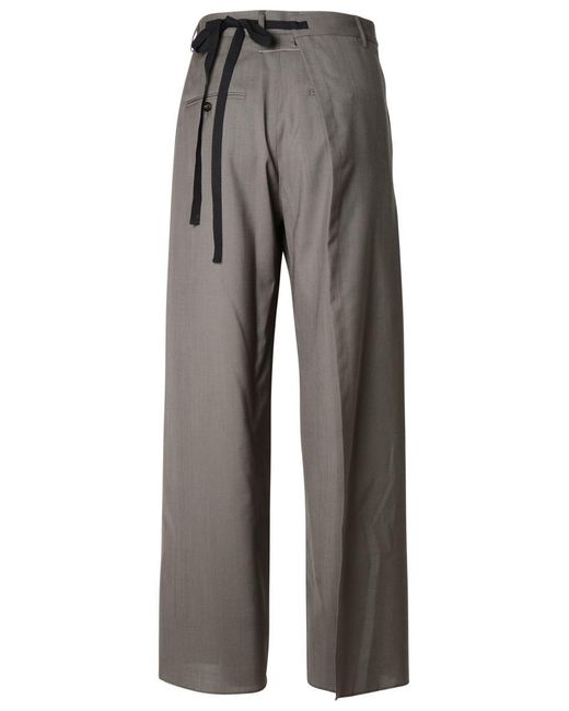 MM6 by Maison Martin Margiela Gray Taupe Virgin Wool Pants