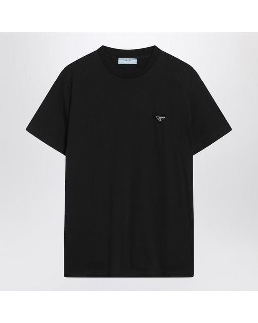 Prada Black T-Shirt With Triangle Logo