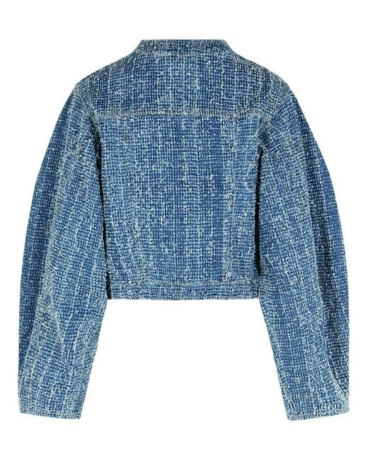 ROTATE BIRGER CHRISTENSEN Blue Cotton Short Jacket
