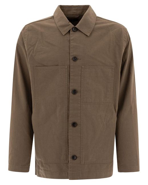Vince Green Cotton And Linen Utility Jacket for men