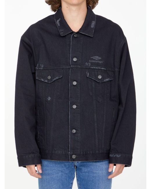 Balenciaga Black Denim Jacket for Men Save 19 Lyst
