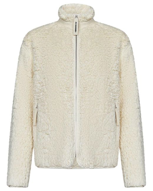 Jil Sander Natural Cotton Zip-Front Knit Jacket for men