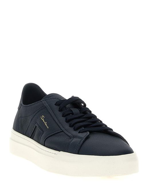 Santoni Blue 'Double Buckle' Sneakers for men