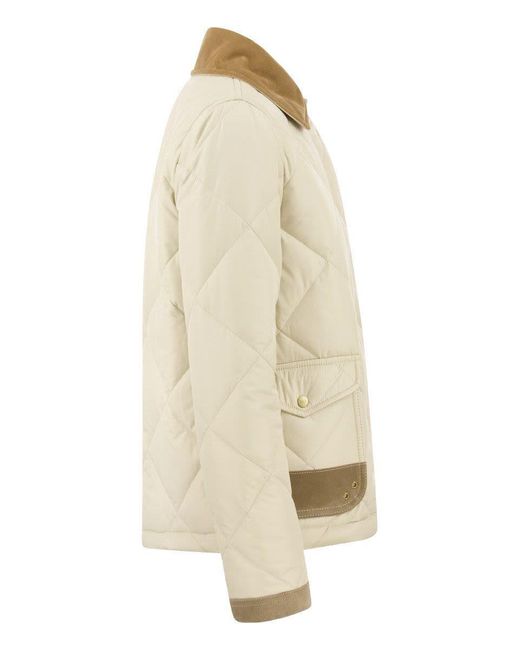 Fay Natural Quilted Jacket 3 Hooks
